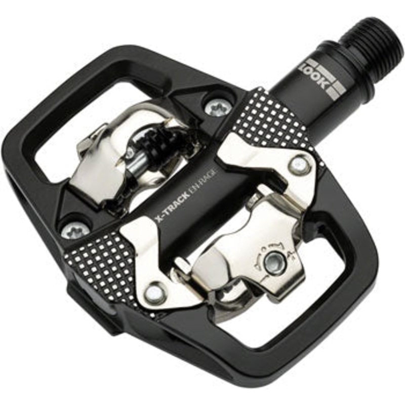 LOOK X-TRACK EN-RAGE Pedals – Dual Sided Clipless with Platform, Chromoly, 9/16″, Black