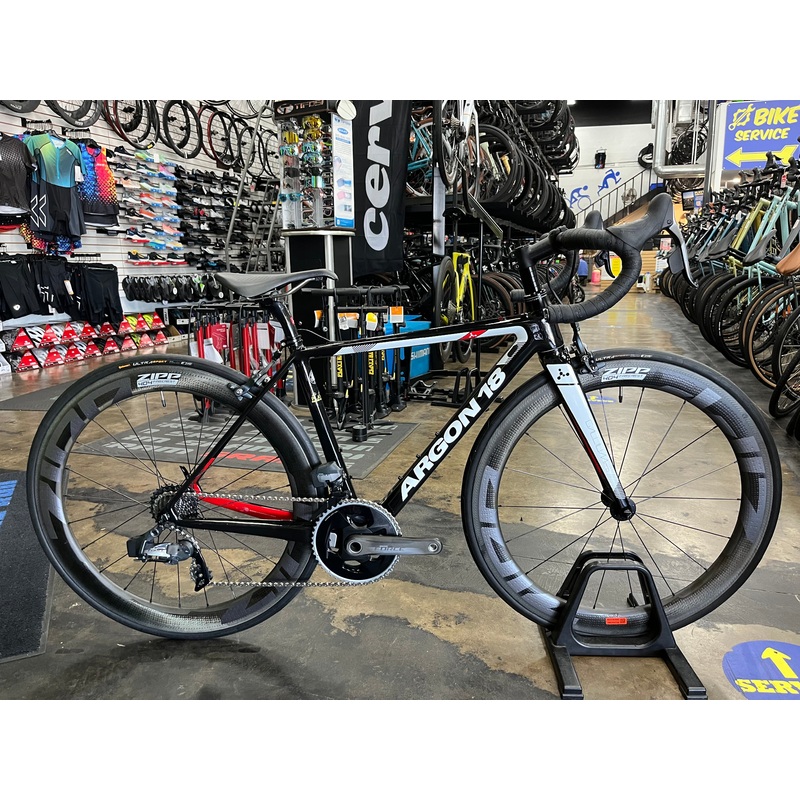 Argon 18 Gallium Pro SRAM Force eTap AXS w/ ZIPP 404 Firecrest wheels – Black/White 2019 X-SMALL