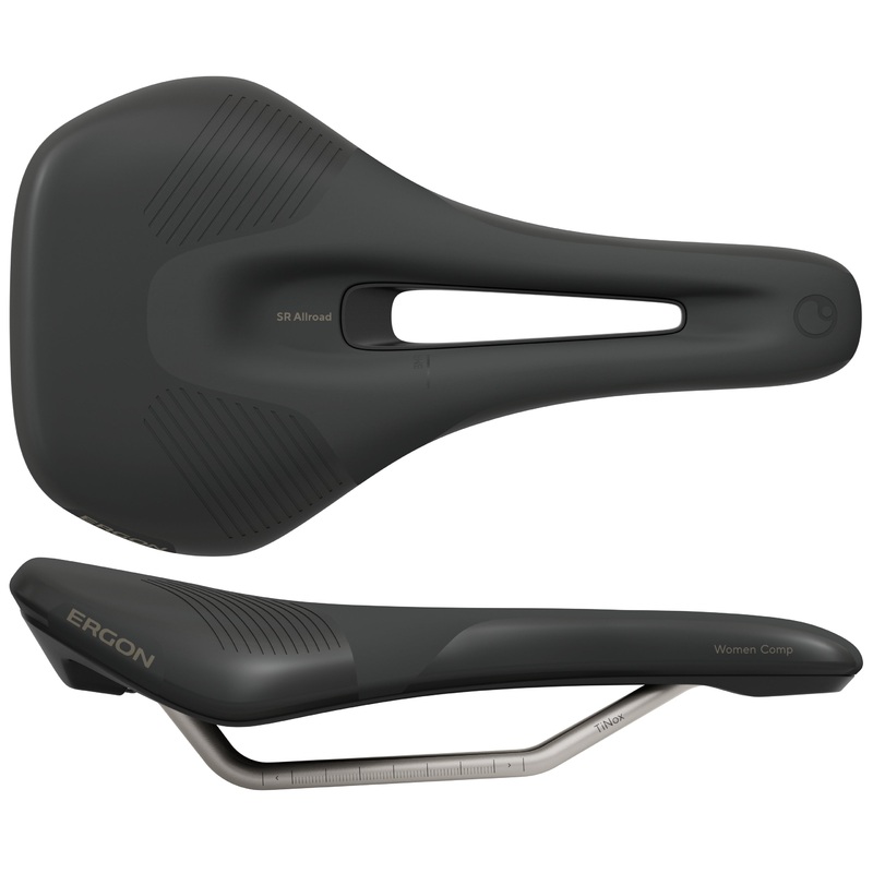 Ergon SR Allroad Comp Saddle – TiNox XP Black Womens Small/Medium