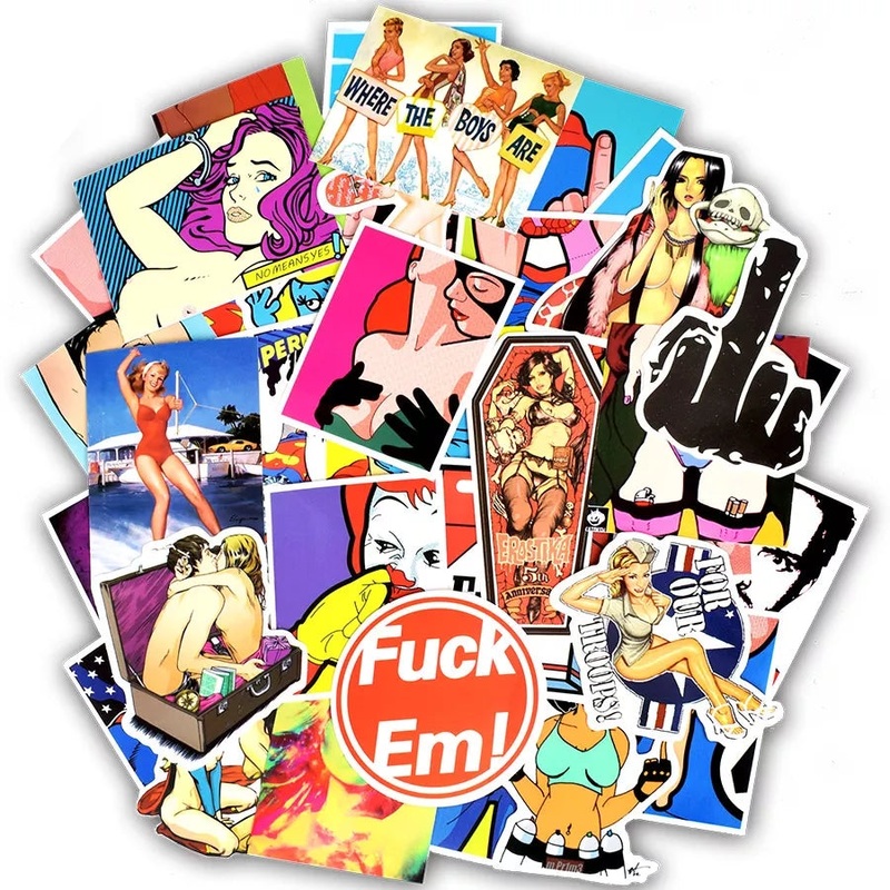 50 pieces Sexy Style DIY Colour Random Sticker Bomb Decals