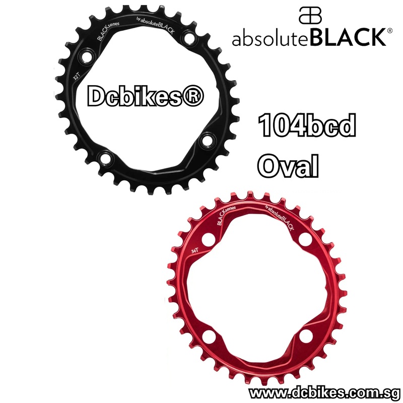 Absoluteblack 104bcd 32T/34T Narrow Wide Oval Single Chain Ring 32T Threaded Red Oval