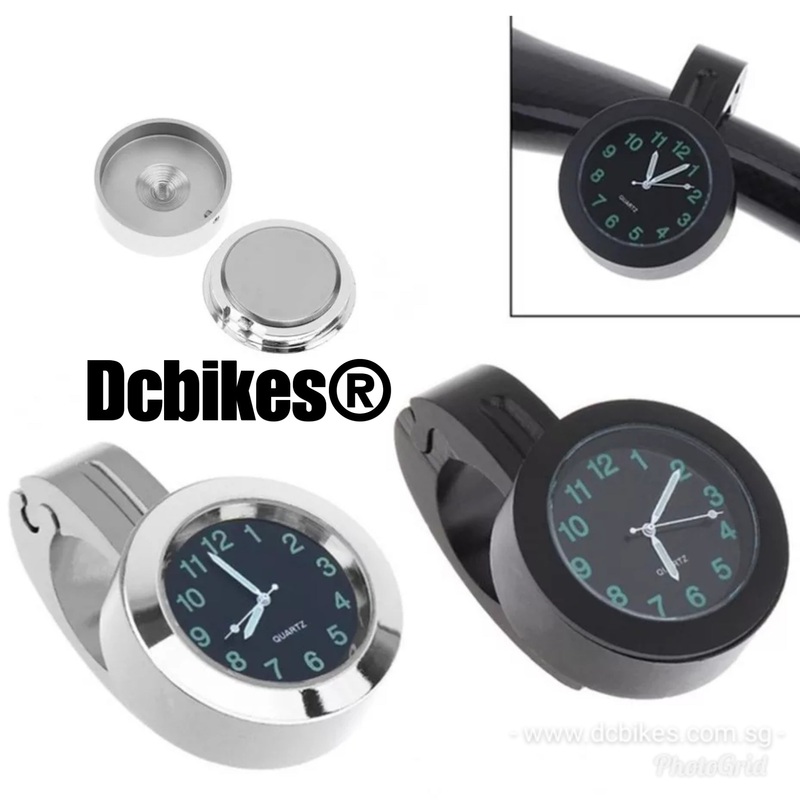 Aluminium Grow In Dark MTB Road Handlebar Clock Black