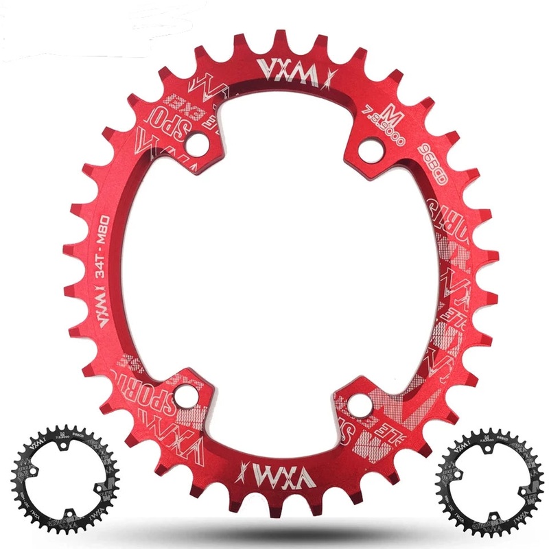 Oval 96bcd 32T/34T/36T/38T Narrow Wide Chain Ring For Shimano M7000 M8000 Asymmetric Crank Oval 32T Red