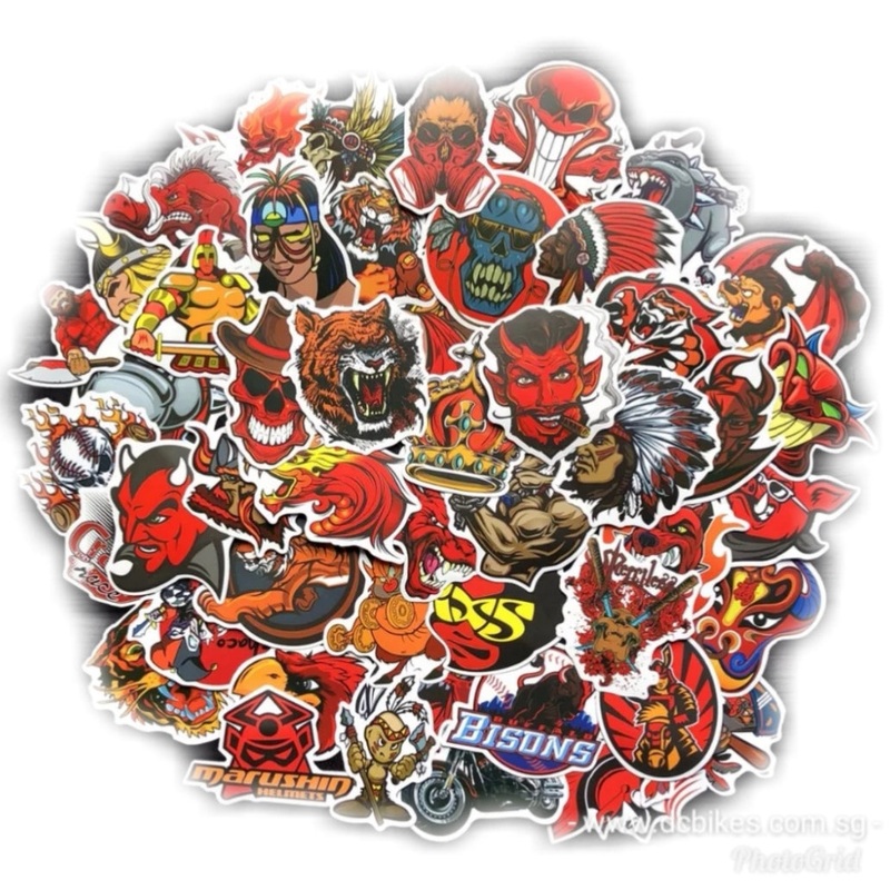 100 pieces Red Devils DIY Colour Random Sticker Bomb Decals