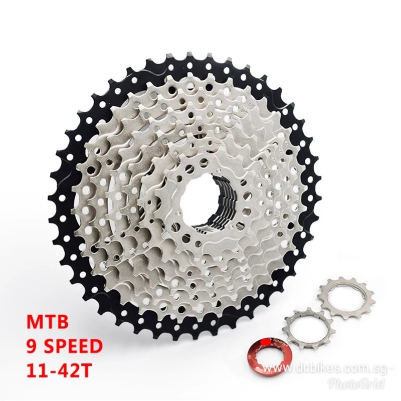 9 speed 11-42T MTB Wide Ratio Cassette