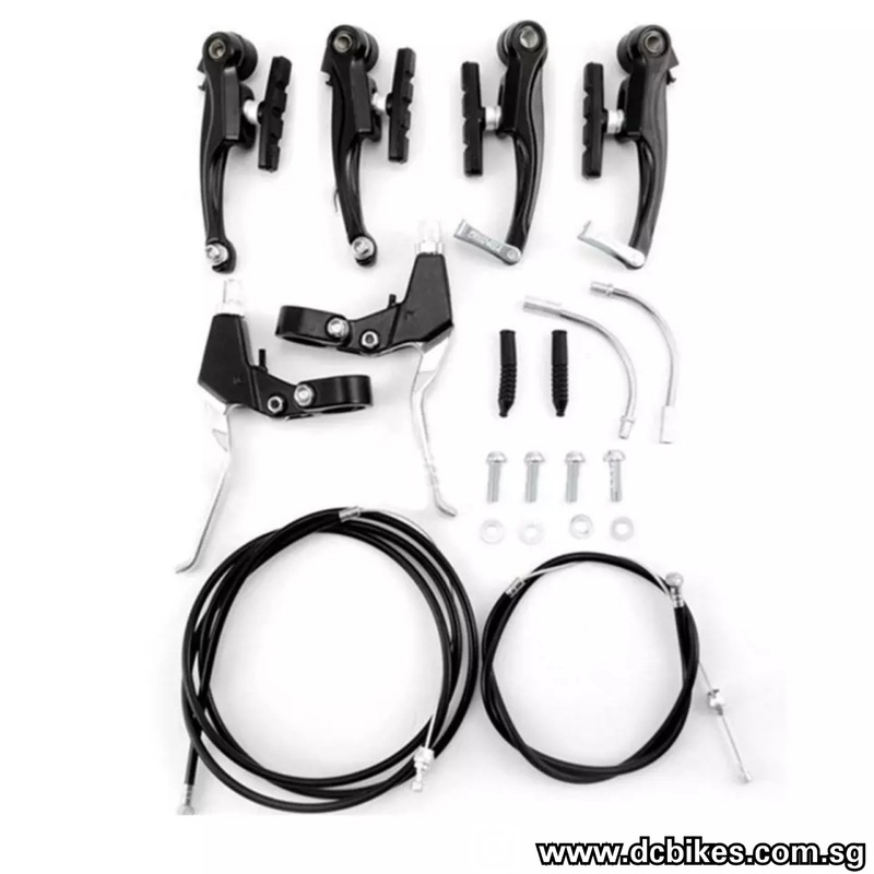 Basic Front And Rear V Brake MTB Bicycle Levers + Calipers Brakeset