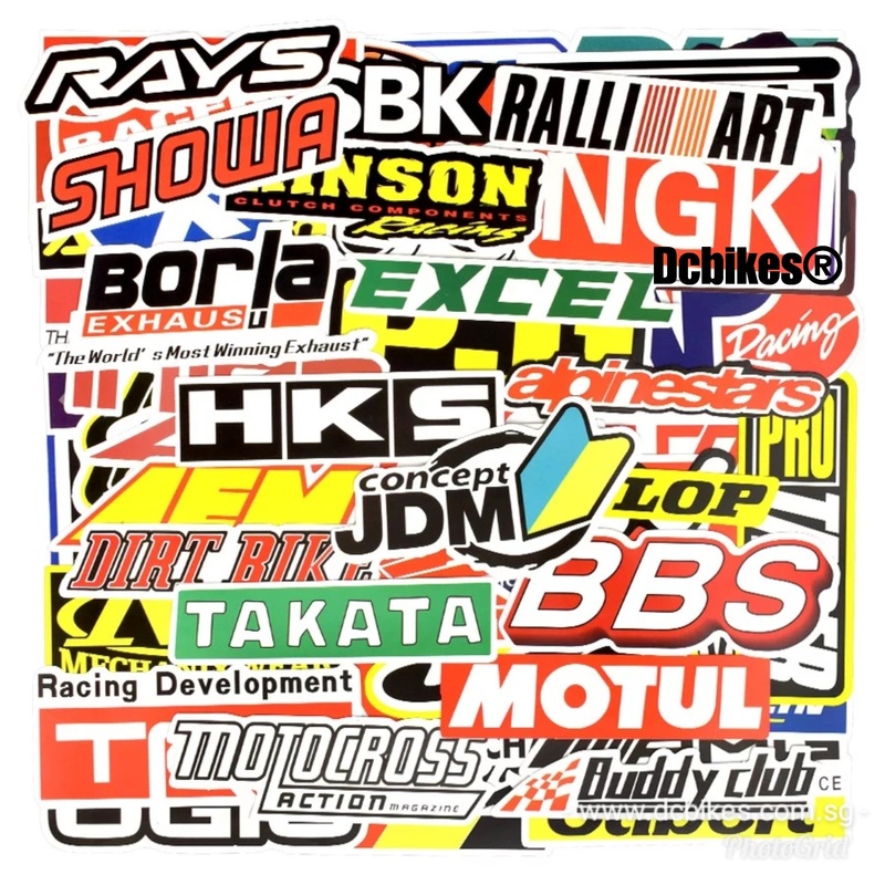 100 Pieces Racing Car Evo JDM DIY Colour Random Sticker Bomb Decals