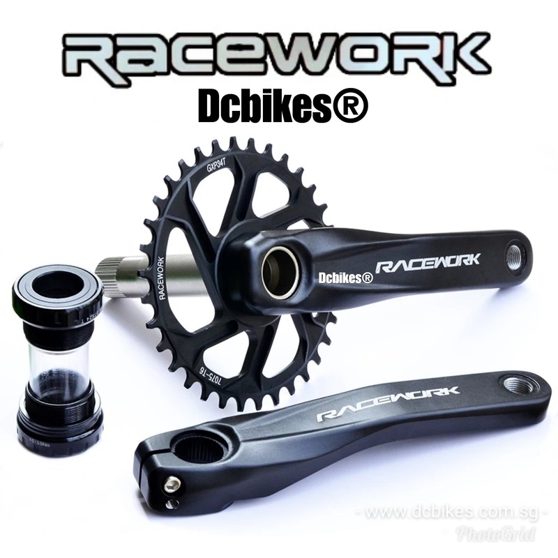 Racework Hollowtech Direct Mount Crank + 32T | 34T | 36T | 38T 6mm Chain Ring 6mm Offset + BB Crankset 32T 6mm Offset