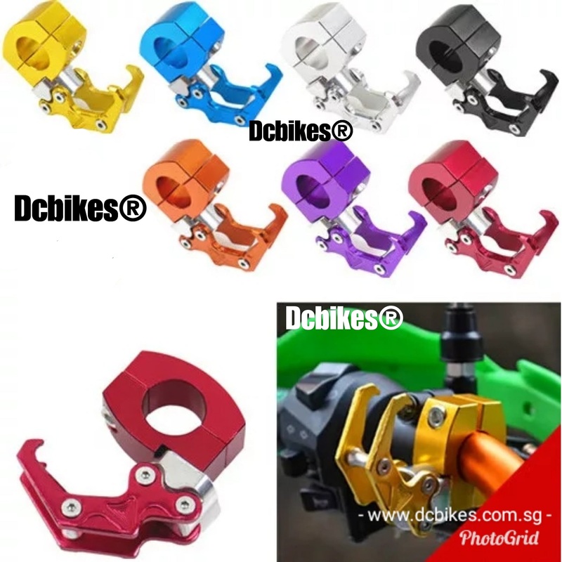 Universal Anodized 22mm Clamp MTB Escooter Motorcycle Handlebar Hook Hanger Red