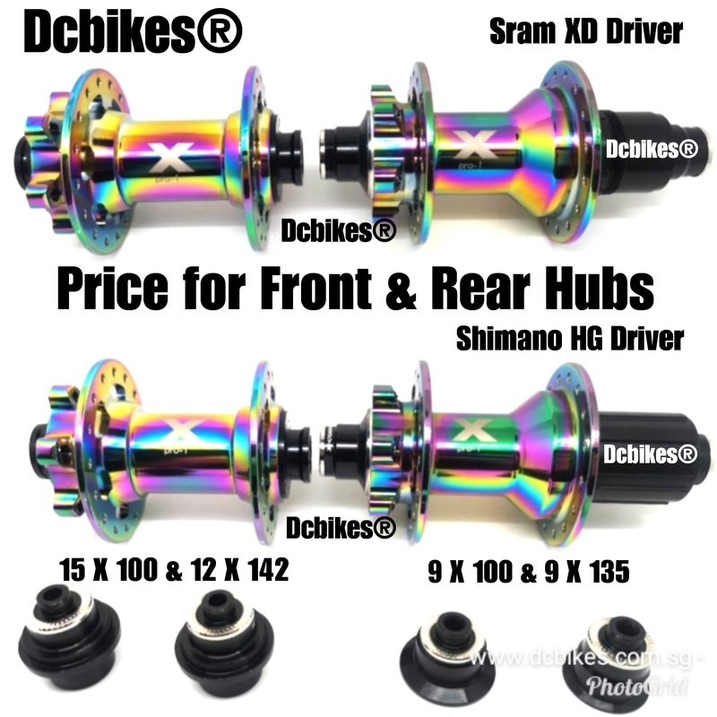 X Pro-1 Oil Slick 26”/27.5”/29” MTB 32 Holes 144 Clicks Shimano Sram XD Loud Hubs Sram XD driver 15mm X 100mm & 12mm X 142mm (9mm X 100mm & 135mm QR Caps Included)
