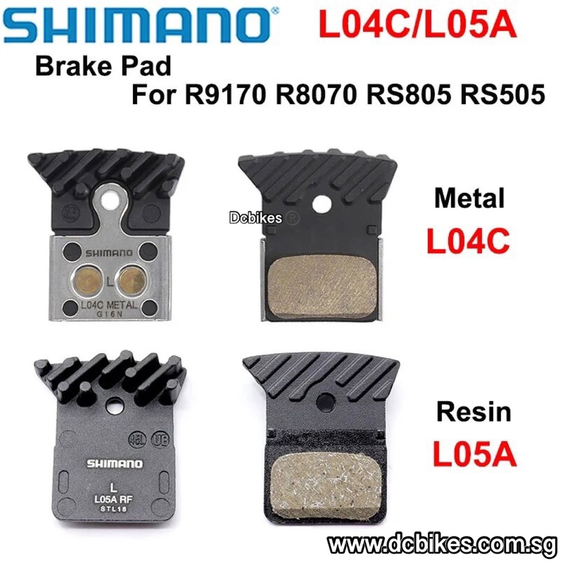 Shimano Ultegra Resin | Metal Ice Tech Brake Pads For Flat Mount L02A L03A L05A L04C 1 Pair Resin Pads Only – L05A