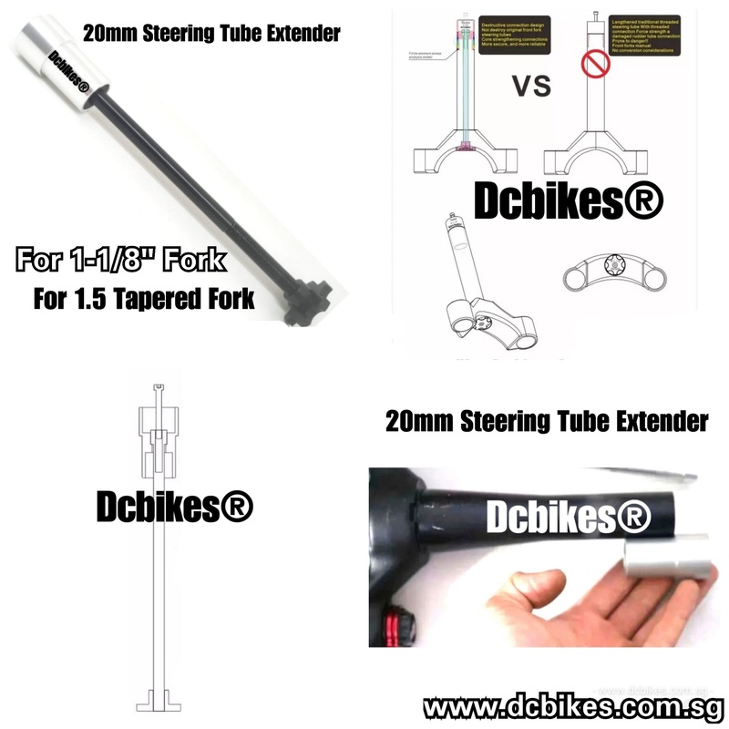 20mm Steering Tube Extender Adapter For Straight Fork 1-1/8” Or Tapered 1.5” Straight 1-1/8”
