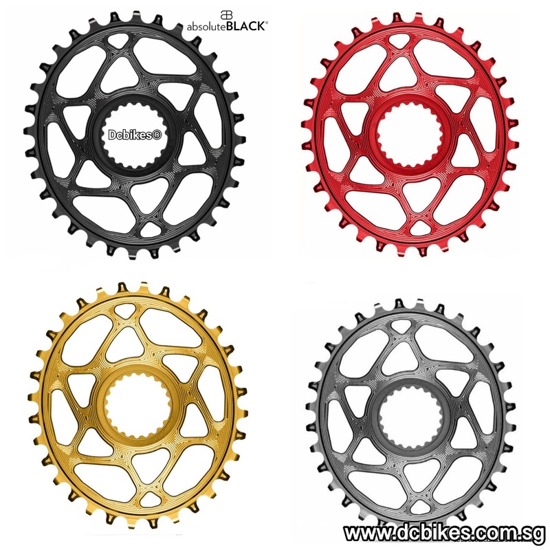 Absoluteblack 30T | 32T | 34T | 36T Direct Mount Oval | 12 Speed HG+ For Shimano XTR M9100 | XT M8100 | SLX M7100 Crank Grey | 32T Oval
