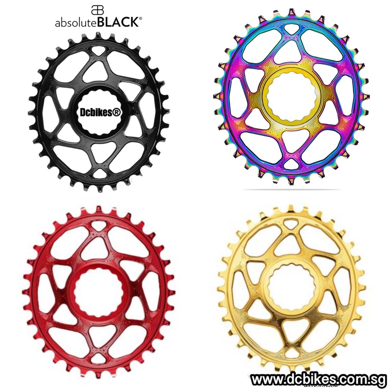 AbsoluteBLACK 30T | 32T | 34T | 36T Oval Cinch Chain Ring For Race Face Crank 3mm | 6mm Black 30T 6mm Offset