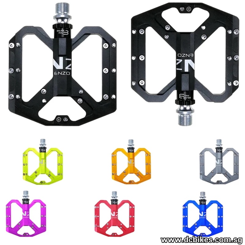 Orange | Red | Purple | Grey | Green | Blue | Black | Gold Anodized Aluminum MTB Pedals Orange
