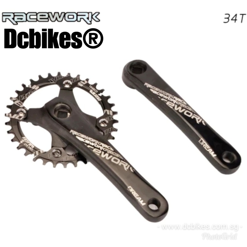 Racework 32T | 34T | 36T | 38T Square Tapered Single Speed Crank 32T
