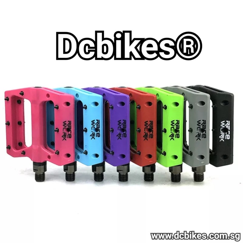 Racework Composite MTB Bicycle Flat Pedals Black