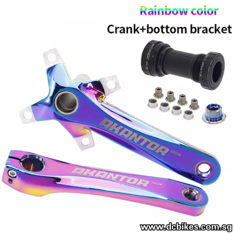 104bcd Oil Slick 24mm Hollowtech MTB Road Crank Arms + 68mm | 73mm BSA Threaded Bottom Bracket BB