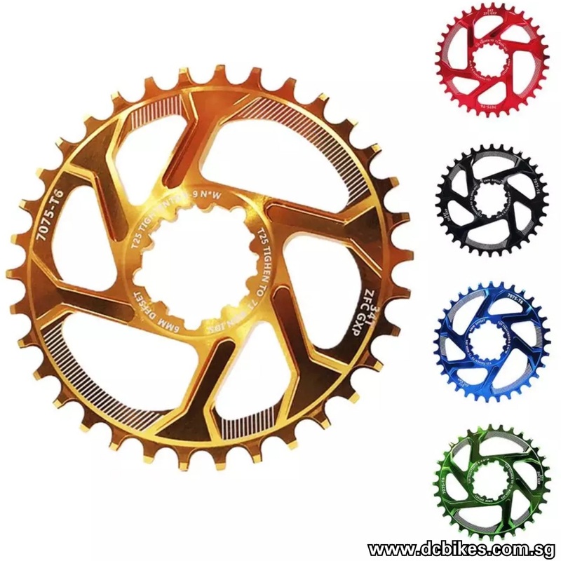 32T/34T/36T/38T DUB GXP Direct Mount Chain Ring 6mm Offset 32T Blue 6mm Offset