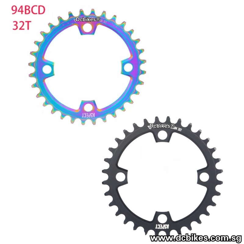 32T | 34T Black Oil Slick 94bcd MTB Narrow Wide Chain Ring 94 BCD 32T Black