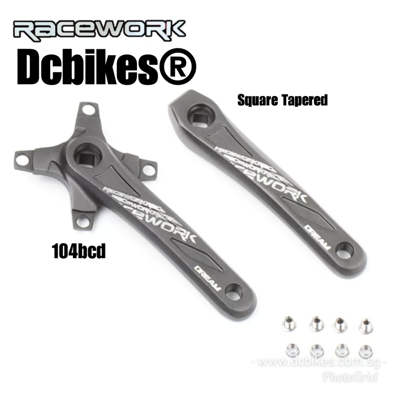 Racework 104bcd Square Tapered MTB Single Speed Black Crank Arms