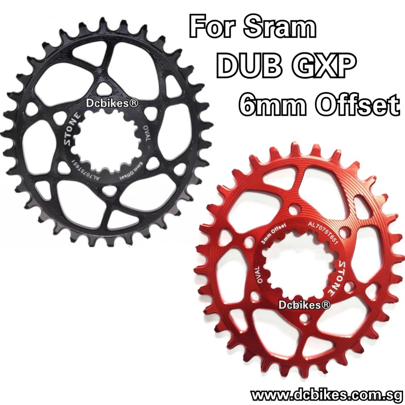 Red Black 30T | 32T | 34T | 36T | 38T Oval 6mm Chain Ring For SRAM DUB GXP 30T Red 6mm