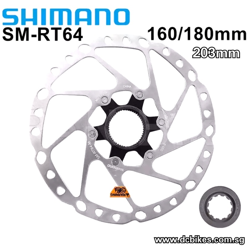 Shimano 160mm | 180mm | 203mm RT-64 Centerlock Deore Disc Brake Rotor 160mm – 1 Centerlock Disc