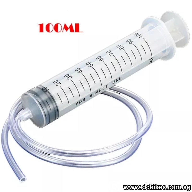 100ml Plastic Syringe With 80cm Clear Tube Kit Set For Injector Measuring Bleed Kit