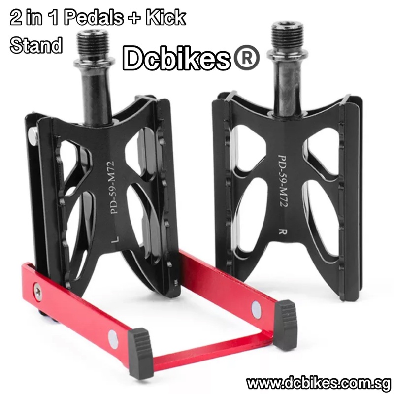 2 In 1 Aluminium Pedals + Side Stand 305g