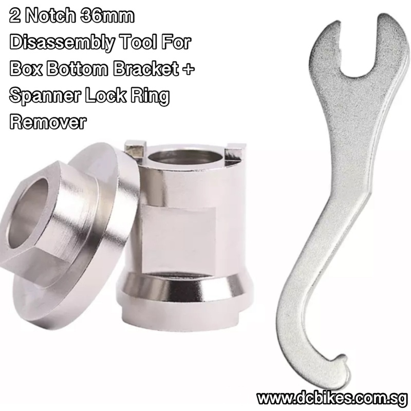 2 Notch 36mm Disassembly Tool For Box Bottom Bracket BB + Spanner Lock Ring Remover