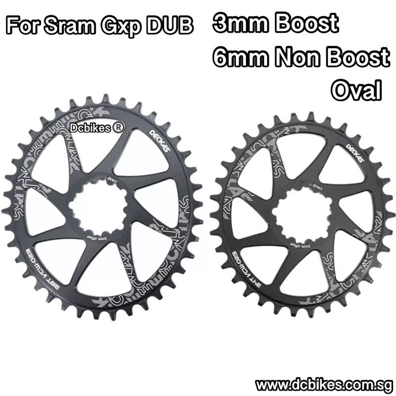Boost 3mm | 6mm Black Oval Chain Ring For SRAM DUB GXPPraxis 30T Black 3mm