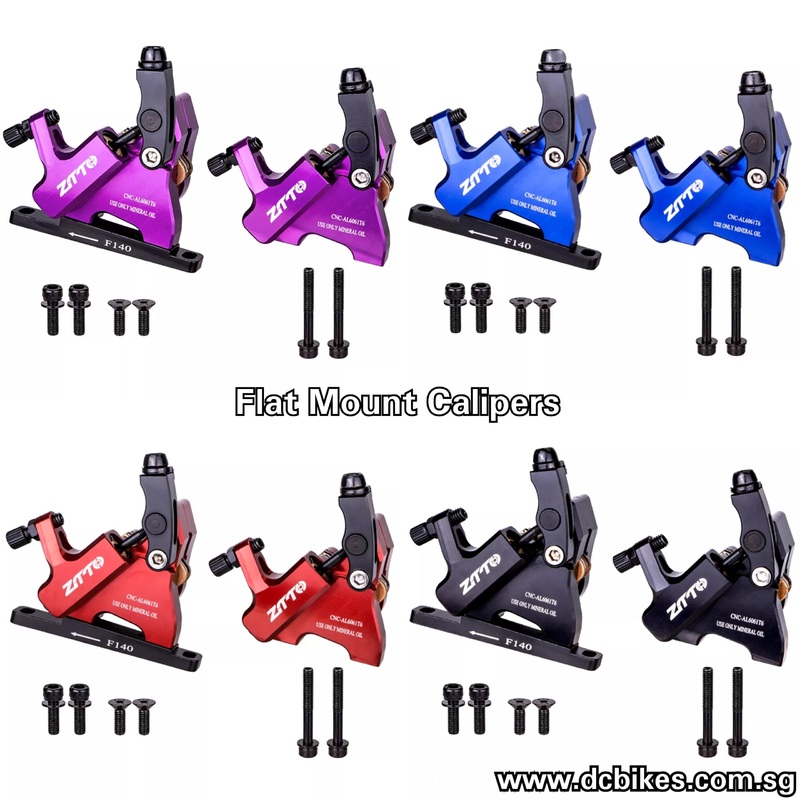 Flat Mount Road CX Gravel 2 Piston Cable Actuated Hydraulic Disc Brake Calipers Red – 2 Flat Mount Calipers