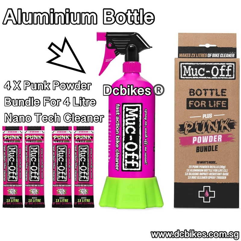 Muc Off Aluminium 1 Litre Bottle + 4 Punk Powder For 4 Litre Nano Tech Cleaner Muc-Off Aluminium 1 Litre  Bottle + 4 Punk Powder Bundle For 2 Litre Nano Tech Cleaner