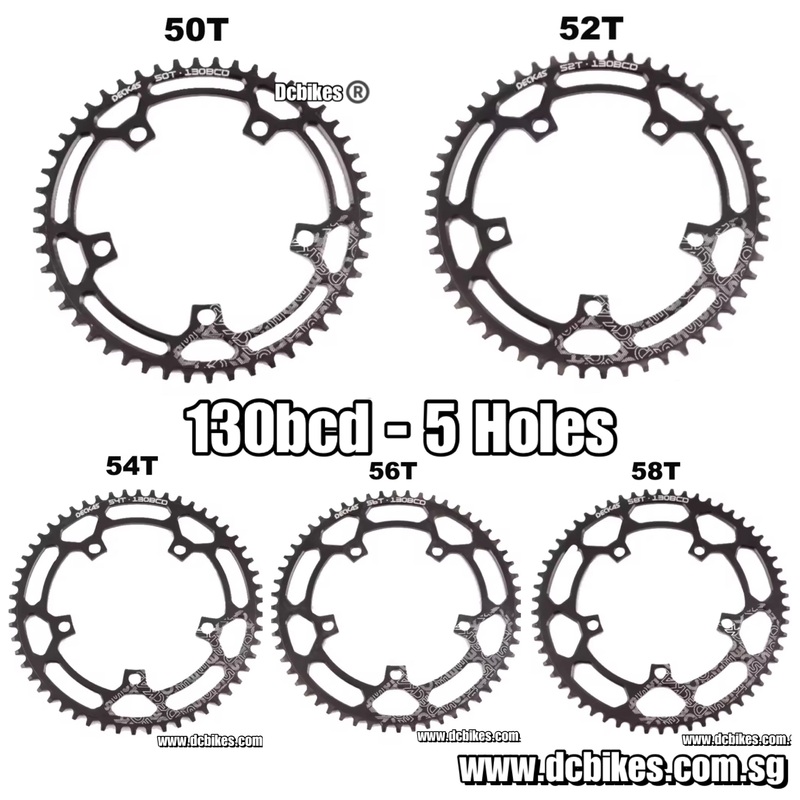 130bcd – 5 Holes 50T | 52T | 54T | 56T | 58T Cyclocross CX Road Foldie Narrow Wide Round Chain Ring 50T 5 Holes 130BCD