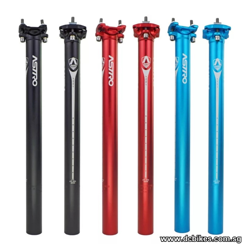 27.2mm | 30.9mm | 31.6mm Aluminium Anodized Ultra Light MTB Bicycle Seat Post 27.2mm Astro Black Length 400mm
