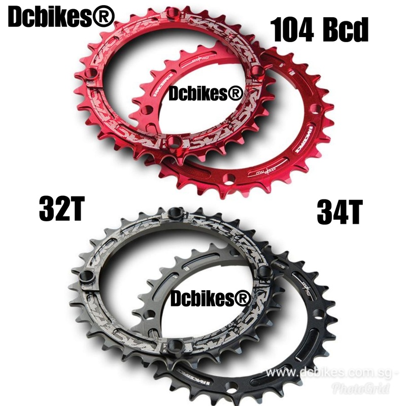 32T | 34T Raceface 104bcd Narrow Wide Single Speed Chain Ring 32T Red