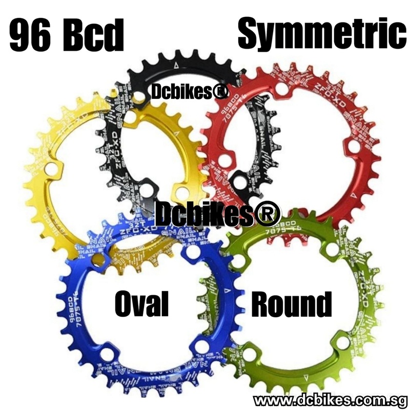 96bcd Oval | Round Narrow Wide Symmetric Chain Rings Black 36T Oval