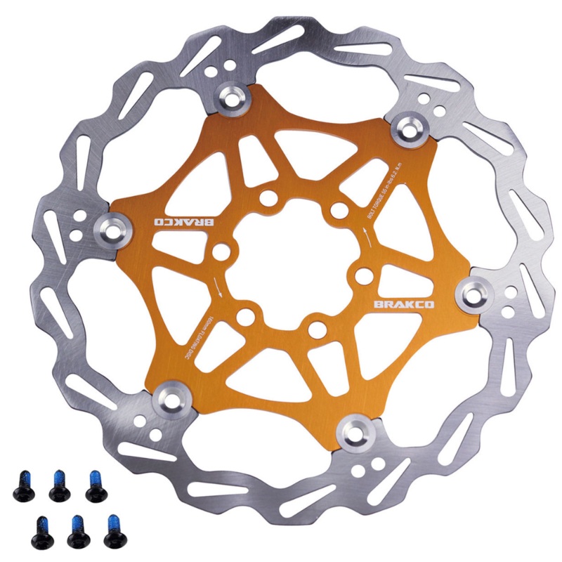 Brakco 203mm MTB Floating Disk Brake Rotors Orange