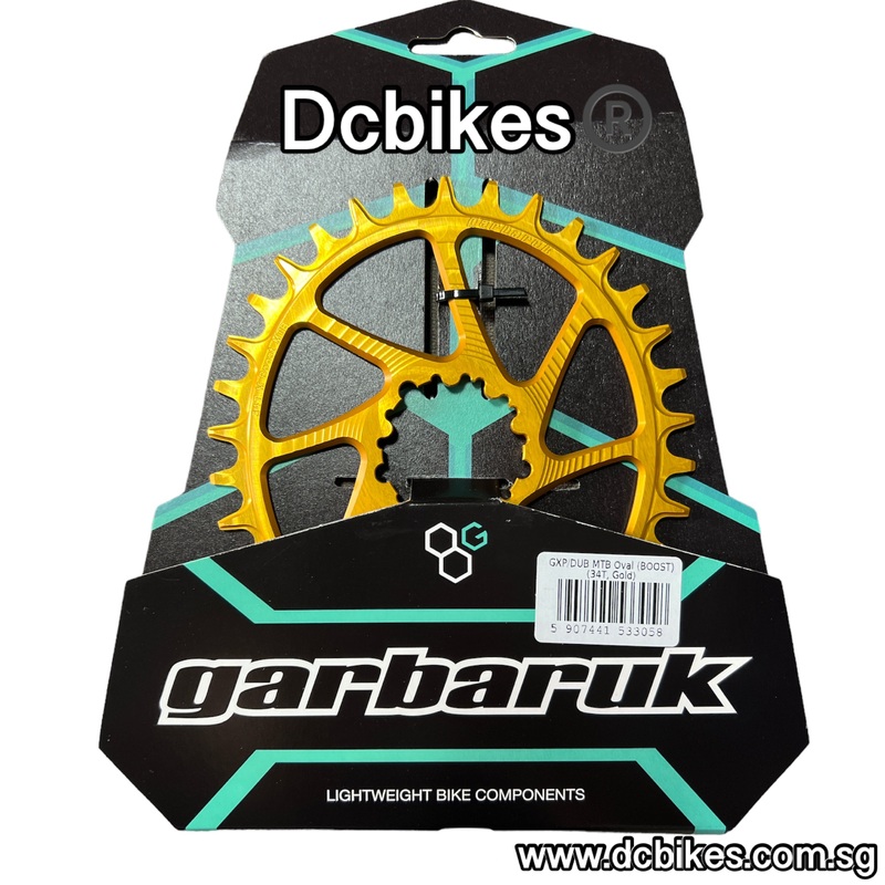 Garbaruk 34T Gold Boost 3mm GXP | DUB Oval Chain Ring 34T Boost 3mm Oval Chainring For GXP DUB