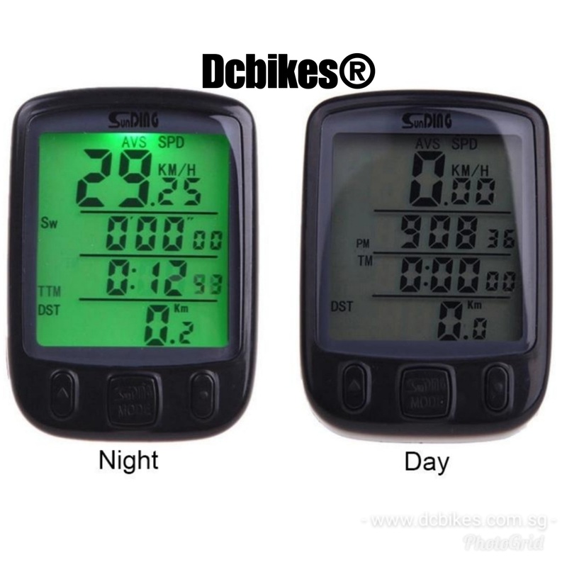 Weatherproof LCD Display Bicycle Computer Odometer Speedometer + Green Backlight