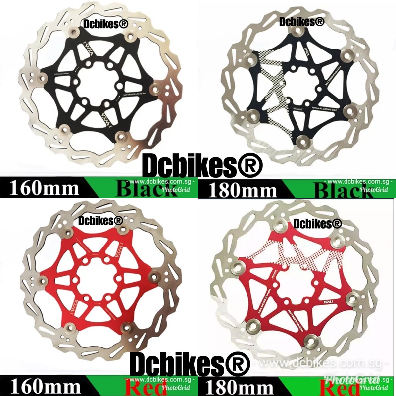 160mm & 180mm Floating Red/Black Disk MTB Brake Rotors (2 Pieces) Red – 2 Pieces