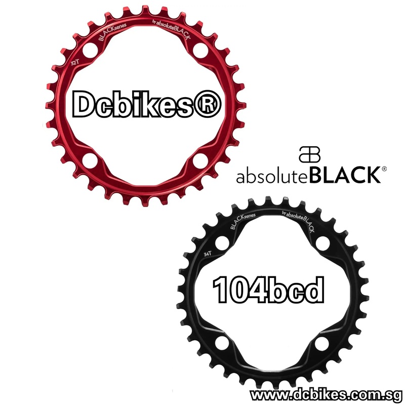 Absoluteblack 32T/34T Round Narrow Wide Single 104BCD Chain Ring Black / 32T