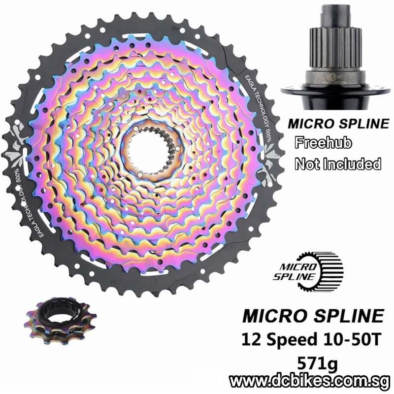 MS 12 Speed 10T – 50T Oil Slick Cassette For Shimano Micro Spline Freehub 571g