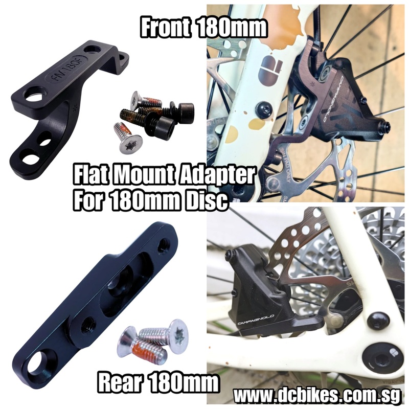 Assolution 180mm FM Front | Rear Flat Mount Caliper Adapter Front Flat Mount Adapter + Screws