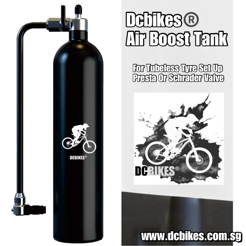 Dcbikes Black Presta | Schrader Tubeless Ready Mountain Bike MTB Road Bicycle Tyres Air Pump Boost Super Inflator 160 PSI