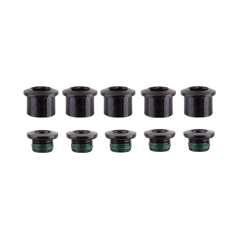 Road Double Chainring Aluminum Boltset 10 pieces BLK also fits  Omnium Cranks