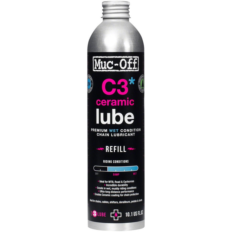 C3 Wet Ceramic Bike Chain Lube – 300ml Aluminum Refill Bottle