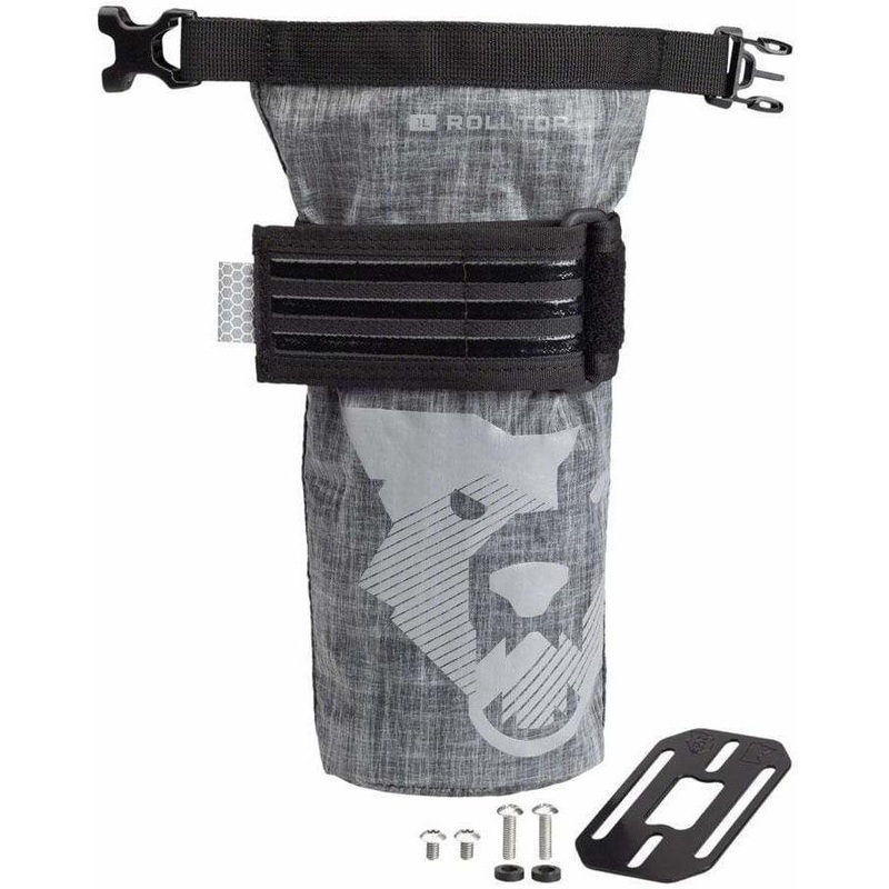 B-RAD TekLite Roll-Top Bike Bag and Mounting Plate – 1L, Black 1L