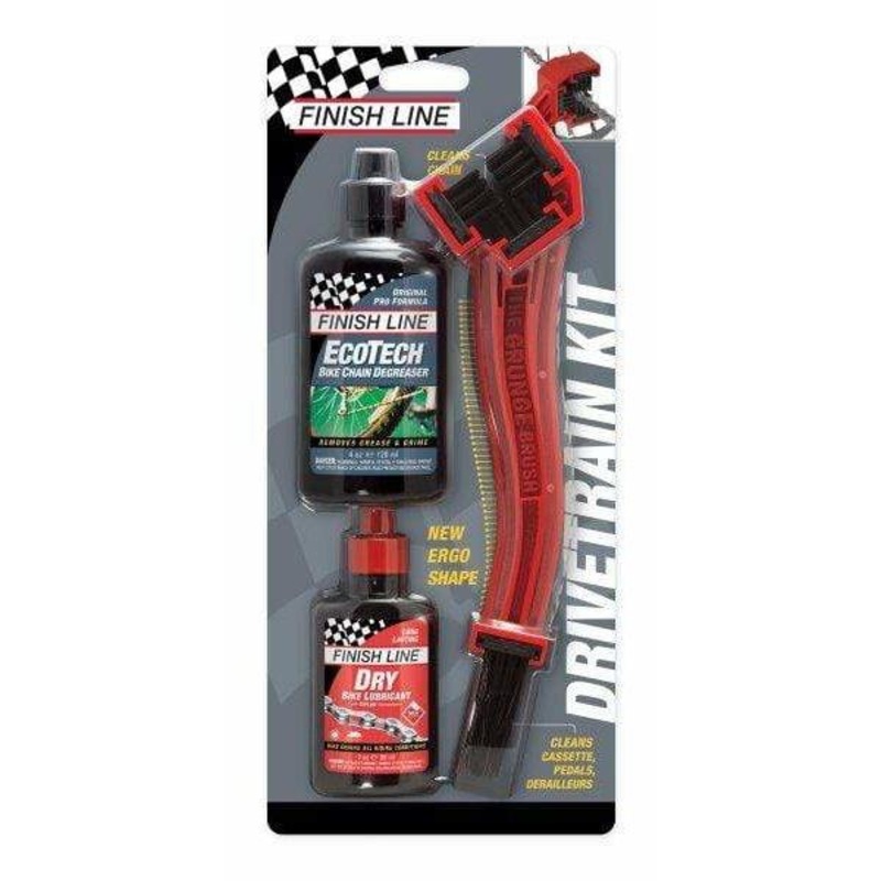 Bike Drivetrain Starter Kit 1-2-3 – Brush, Degreaser, & Dry Lube
