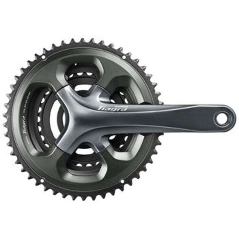 Tiagra FC-4703 Crankset – 165mm 10-Speed 50/39/30t 110/74 Asymmetric BCD Hollowtech II Spindle Interface Gray